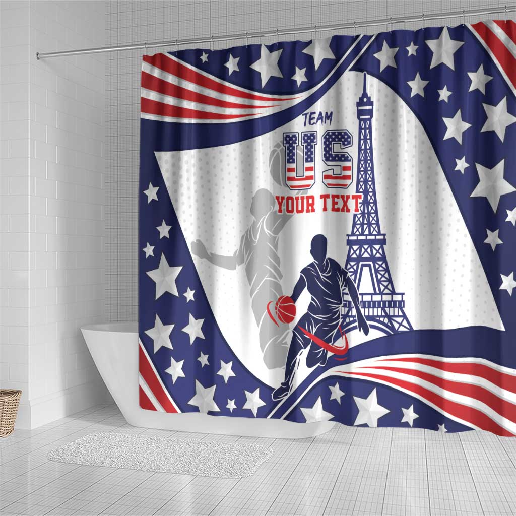 Personalized USA Basketball Shower Curtain One For All Summer Sport