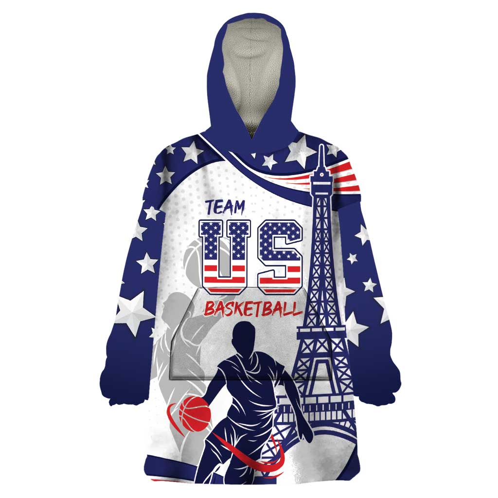 Personalized USA Basketball Wearable Blanket Hoodie One For All Summer Sport - Wonder Print Shop