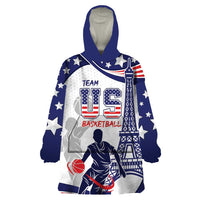 Personalized USA Basketball Wearable Blanket Hoodie One For All Summer Sport - Wonder Print Shop