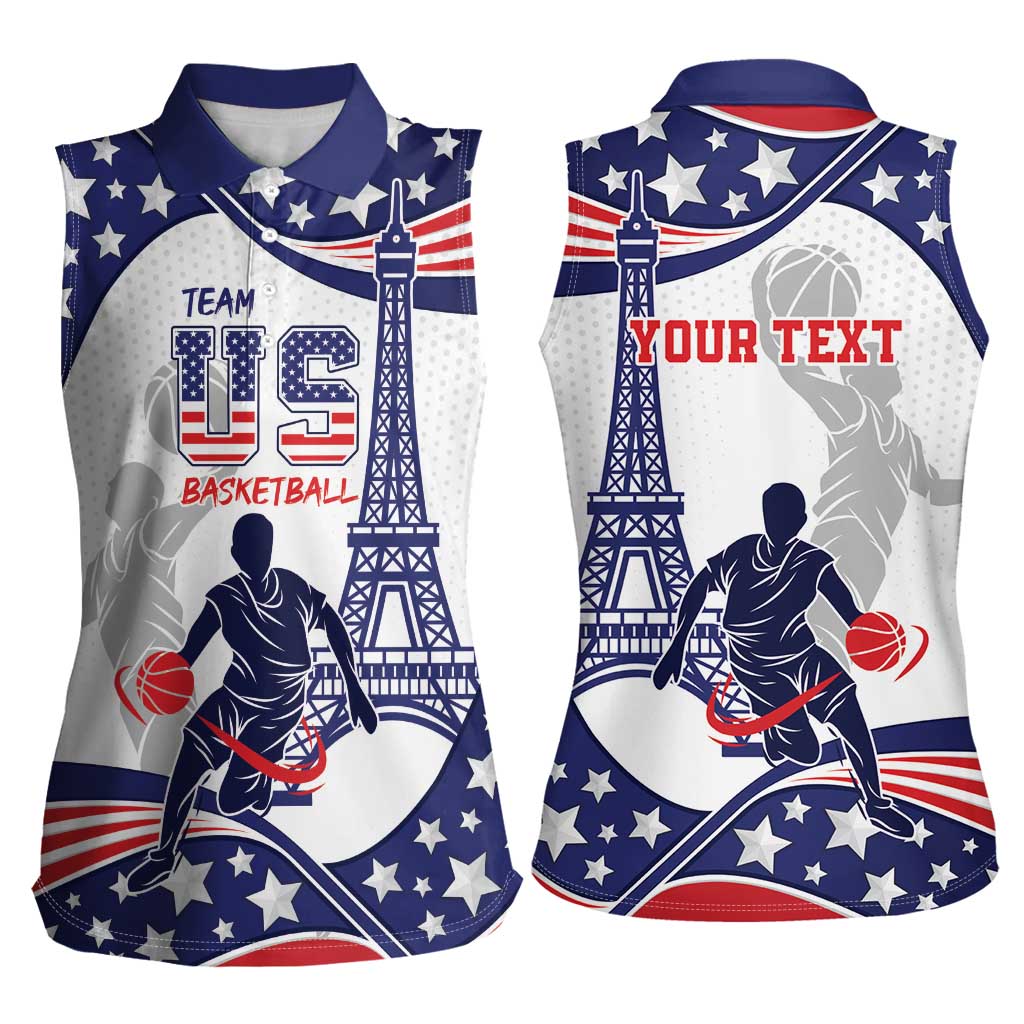 Personalized USA Basketball Women Sleeveless Polo Shirt One For All Summer Sport - Wonder Print Shop