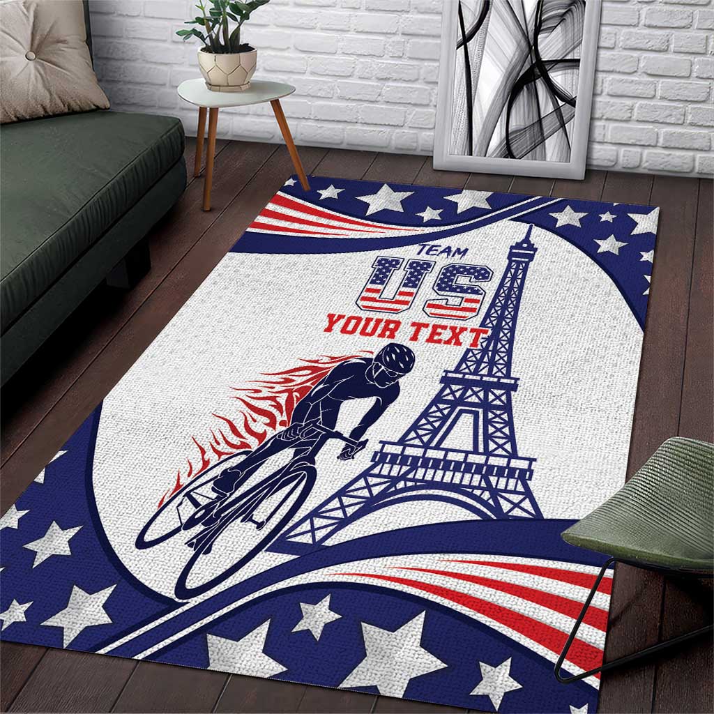 Personalized USA Cycling Area Rug One For All Summer Sport LT9 - Wonder Print Shop
