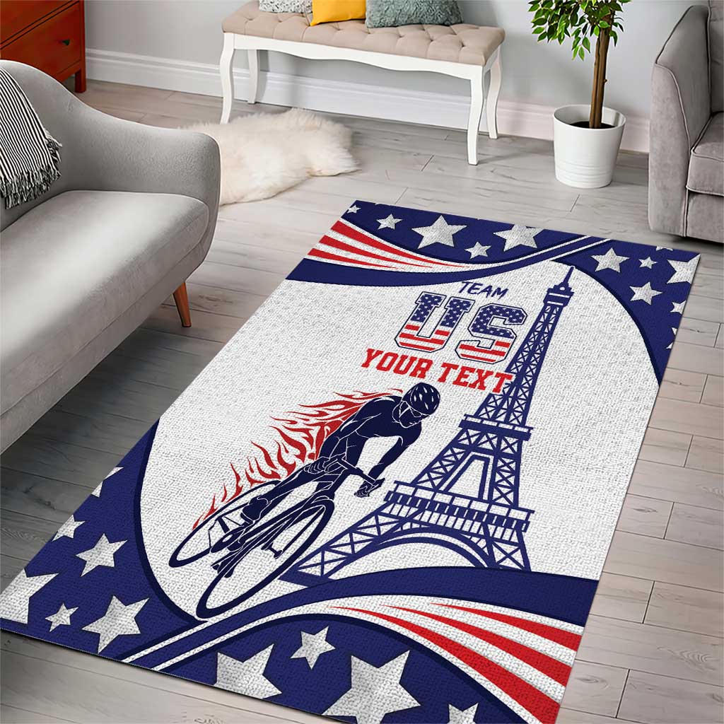 Personalized USA Cycling Area Rug One For All Summer Sport LT9 - Wonder Print Shop