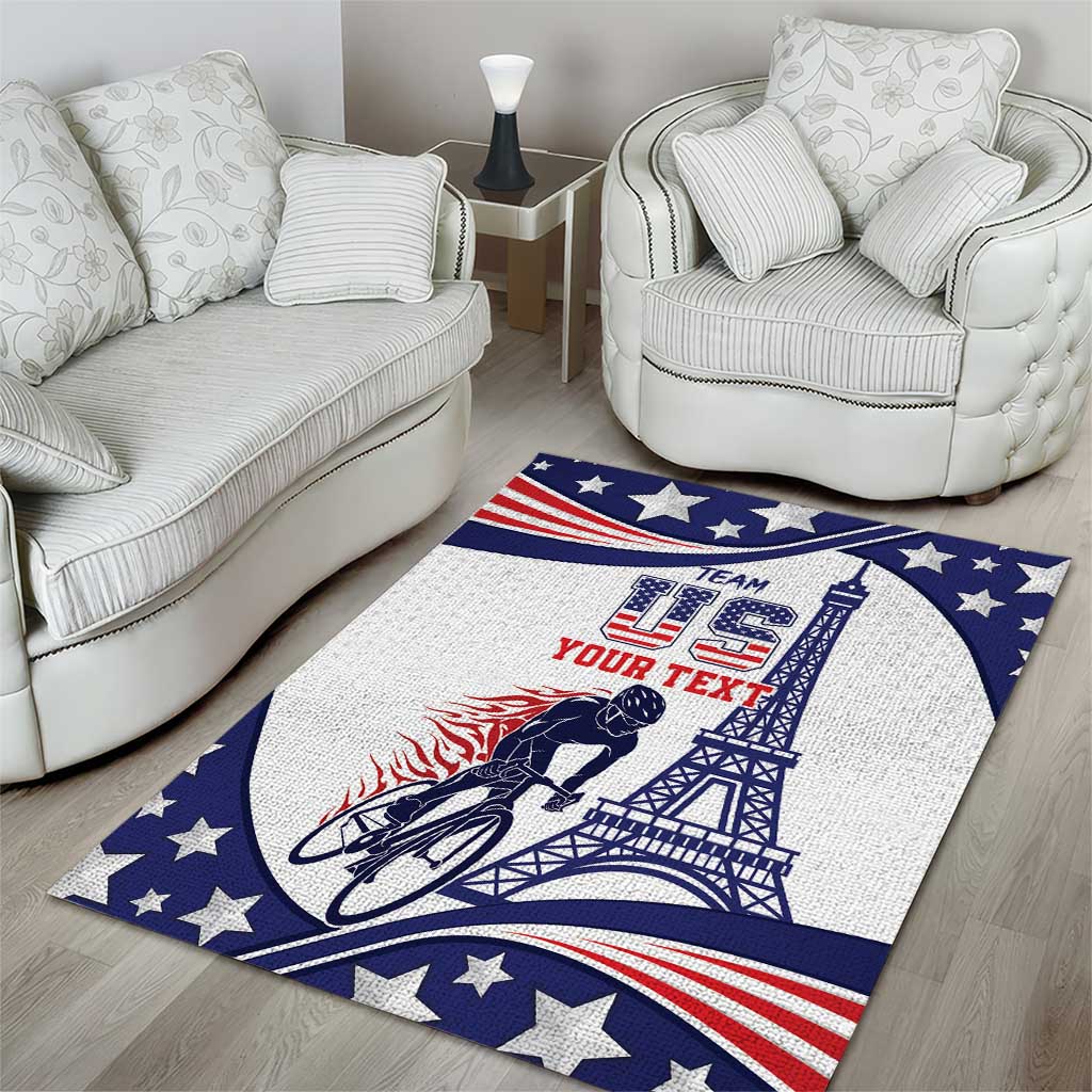 Personalized USA Cycling Area Rug One For All Summer Sport LT9 - Wonder Print Shop
