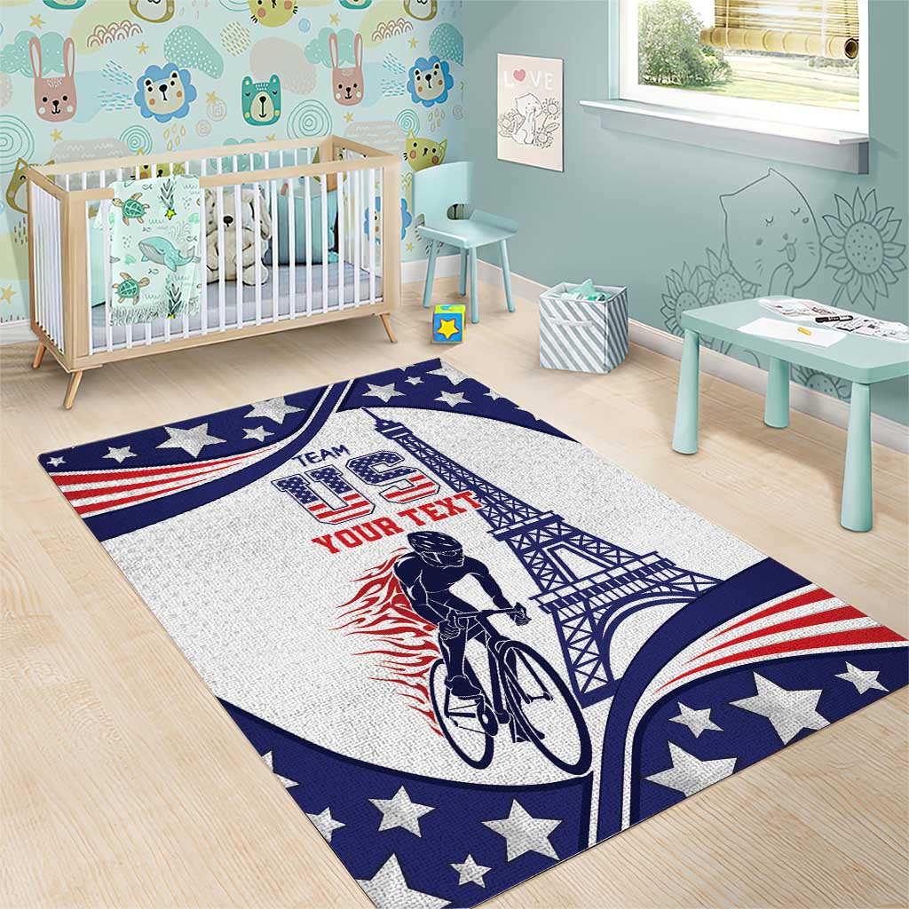 Personalized USA Cycling Area Rug One For All Summer Sport LT9 - Wonder Print Shop