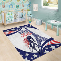 Personalized USA Cycling Area Rug One For All Summer Sport LT9 - Wonder Print Shop