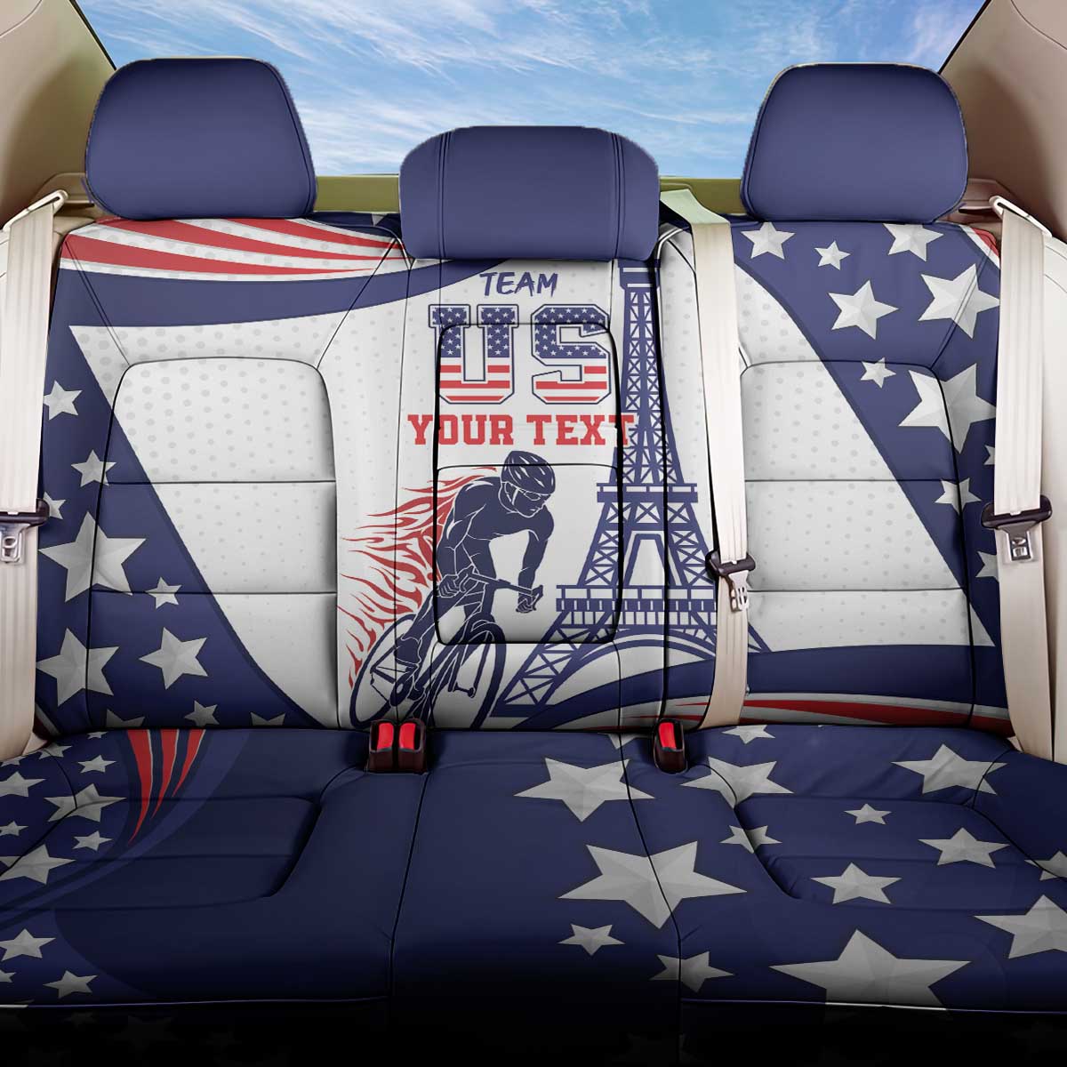 Personalized USA Cycling Back Car Seat Cover One For All Summer Sport LT9 - Wonder Print Shop