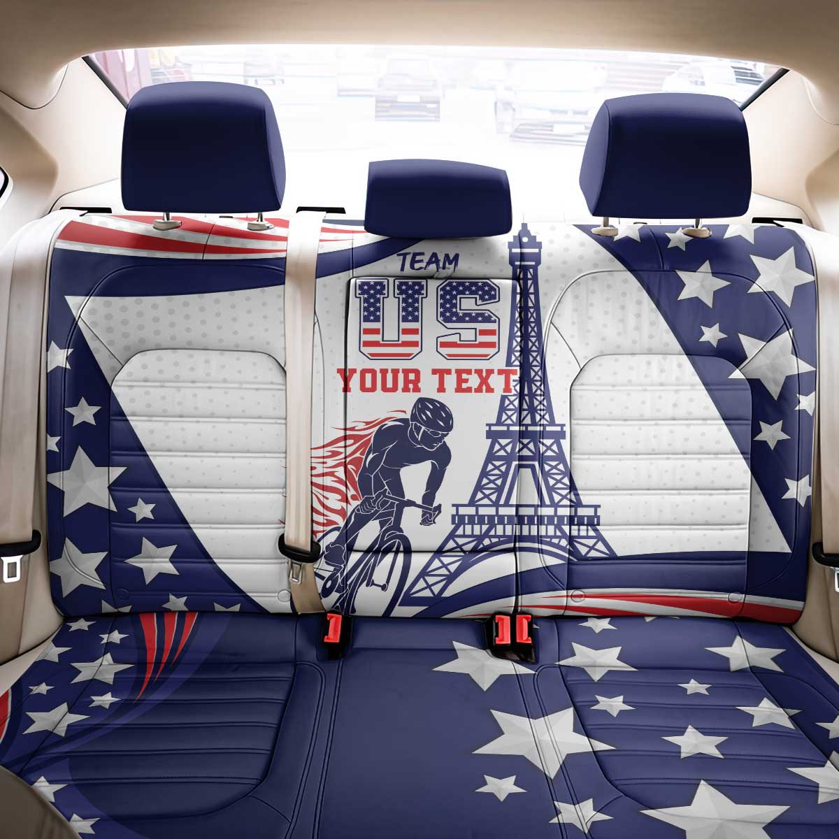 Personalized USA Cycling Back Car Seat Cover One For All Summer Sport LT9 - Wonder Print Shop