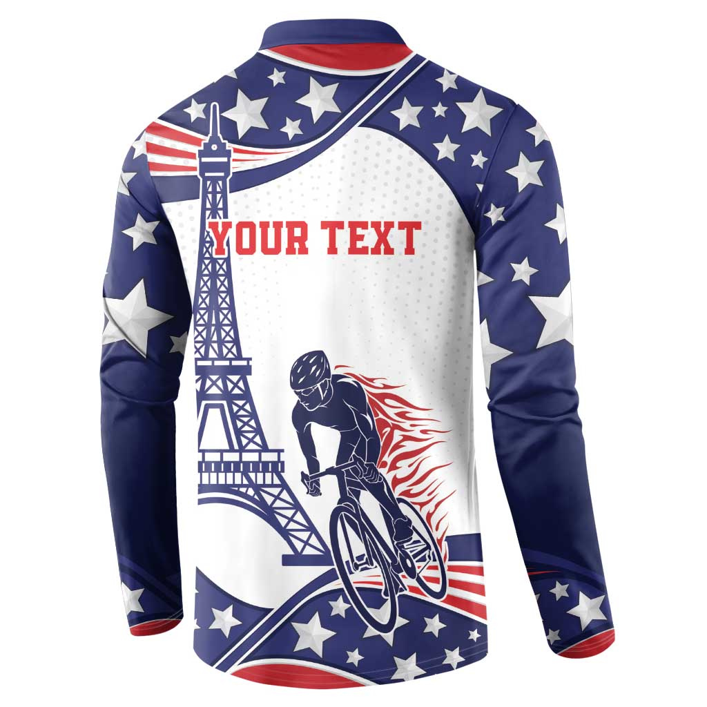Personalized USA Cycling Button Sweatshirt One For All Summer Sport LT9 - Wonder Print Shop