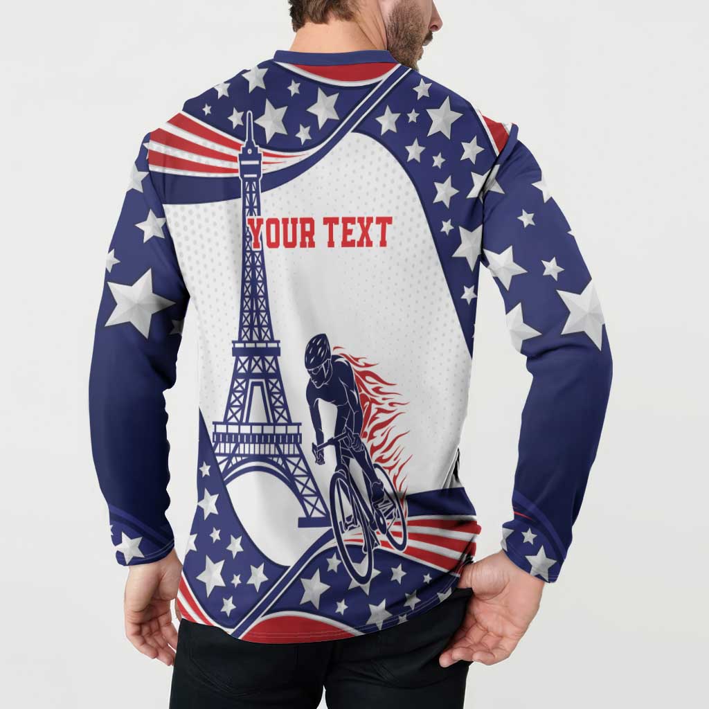 Personalized USA Cycling Button Sweatshirt One For All Summer Sport LT9 - Wonder Print Shop