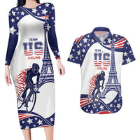 Personalized USA Cycling Couples Matching Long Sleeve Bodycon Dress and Hawaiian Shirt One For All Summer Sport LT9 - Wonder Print Shop