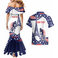 Personalized USA Cycling Couples Matching Mermaid Dress and Hawaiian Shirt One For All Summer Sport LT9 - Wonder Print Shop