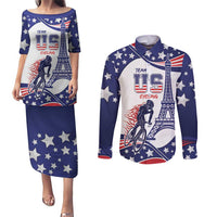 Personalized USA Cycling Couples Matching Puletasi and Long Sleeve Button Shirt One For All Summer Sport LT9 - Wonder Print Shop