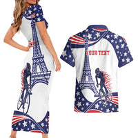 Personalized USA Cycling Couples Matching Short Sleeve Bodycon Dress and Hawaiian Shirt One For All Summer Sport LT9 - Wonder Print Shop
