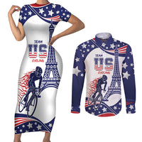 Personalized USA Cycling Couples Matching Short Sleeve Bodycon Dress and Long Sleeve Button Shirt One For All Summer Sport LT9 - Wonder Print Shop