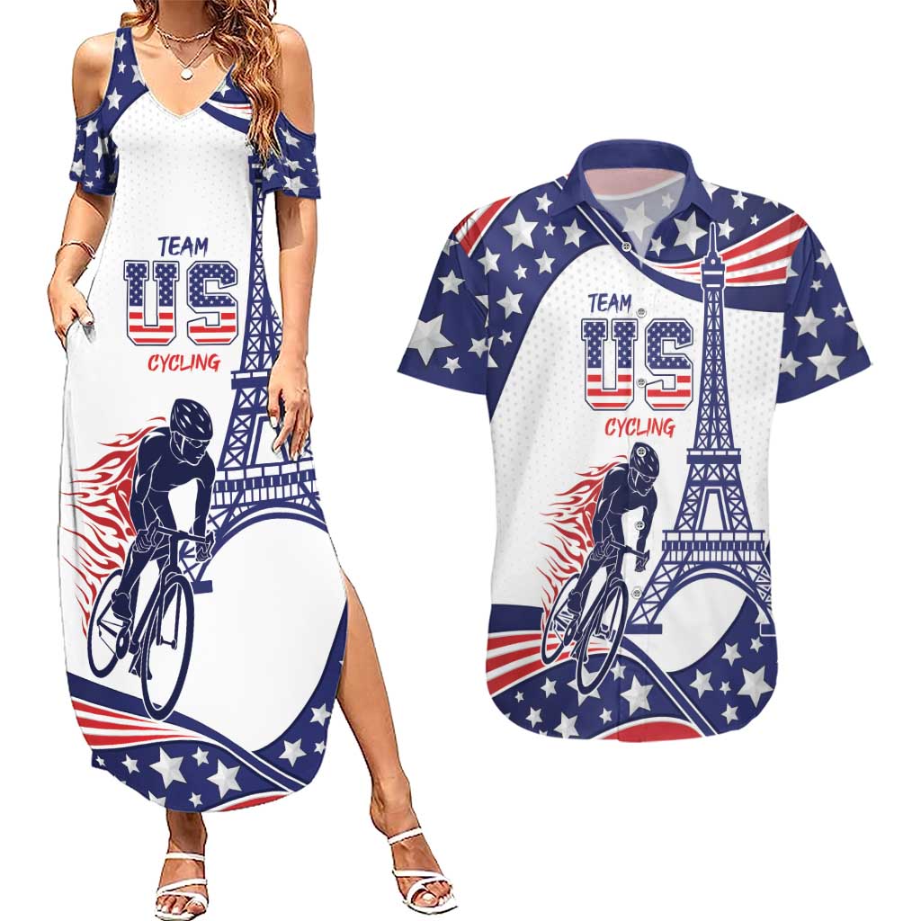 Personalized USA Cycling Couples Matching Summer Maxi Dress and Hawaiian Shirt One For All Summer Sport LT9 - Wonder Print Shop