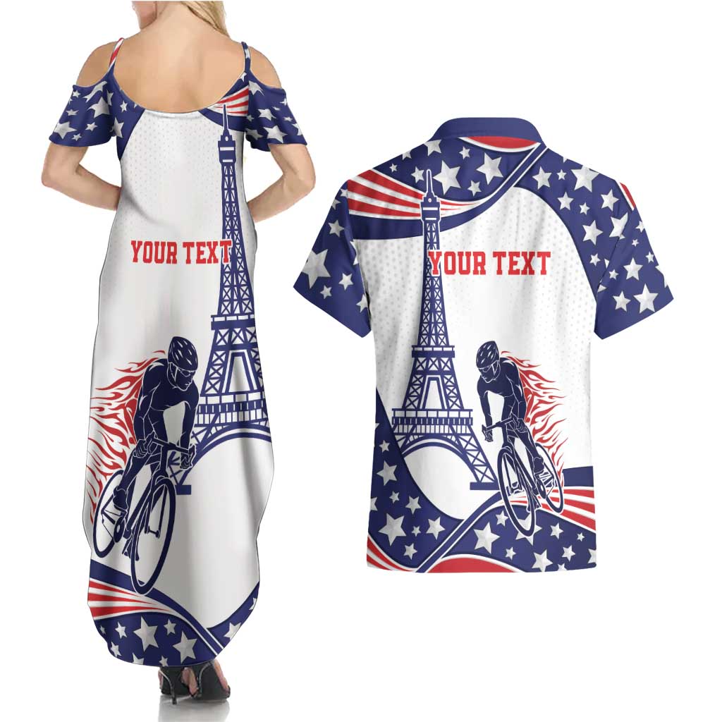 Personalized USA Cycling Couples Matching Summer Maxi Dress and Hawaiian Shirt One For All Summer Sport LT9 - Wonder Print Shop