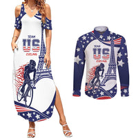 Personalized USA Cycling Couples Matching Summer Maxi Dress and Long Sleeve Button Shirt One For All Summer Sport LT9 - Wonder Print Shop