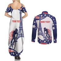 Personalized USA Cycling Couples Matching Summer Maxi Dress and Long Sleeve Button Shirt One For All Summer Sport LT9 - Wonder Print Shop