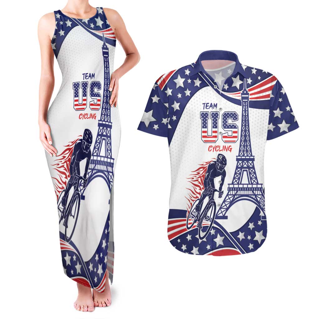 Personalized USA Cycling Couples Matching Tank Maxi Dress and Hawaiian Shirt One For All Summer Sport LT9 - Wonder Print Shop