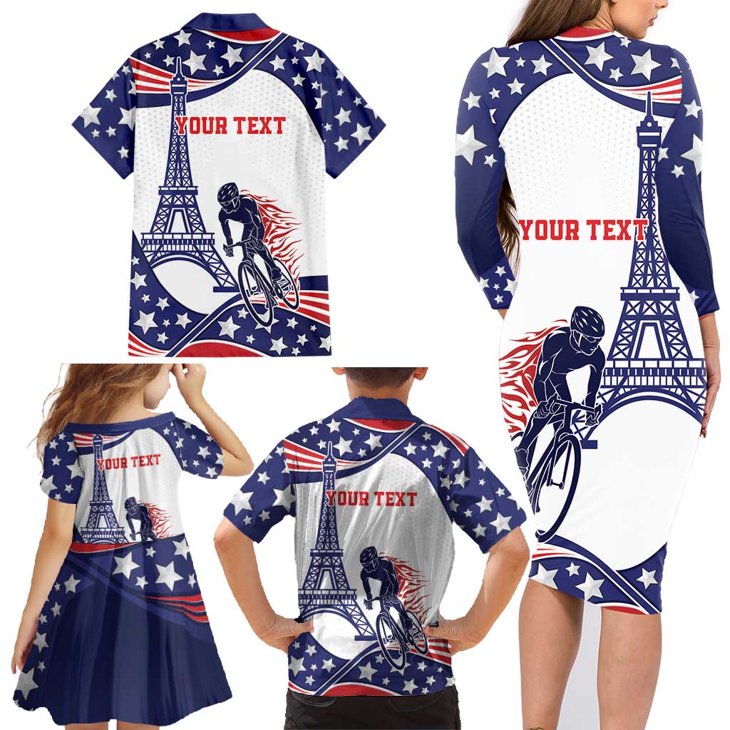 Personalized USA Cycling Family Matching Long Sleeve Bodycon Dress and Hawaiian Shirt One For All Summer Sport LT9 - Wonder Print Shop