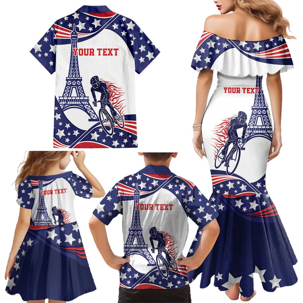 Personalized USA Cycling Family Matching Mermaid Dress and Hawaiian Shirt One For All Summer Sport LT9 - Wonder Print Shop