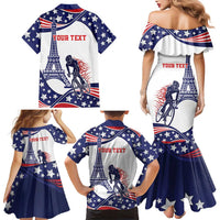 Personalized USA Cycling Family Matching Mermaid Dress and Hawaiian Shirt One For All Summer Sport LT9 - Wonder Print Shop