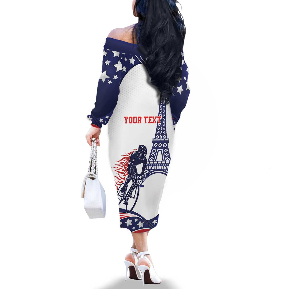 Personalized USA Cycling Family Matching Off The Shoulder Long Sleeve Dress and Hawaiian Shirt One For All Summer Sport - Wonder Print Shop