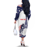 Personalized USA Cycling Family Matching Off The Shoulder Long Sleeve Dress and Hawaiian Shirt One For All Summer Sport - Wonder Print Shop