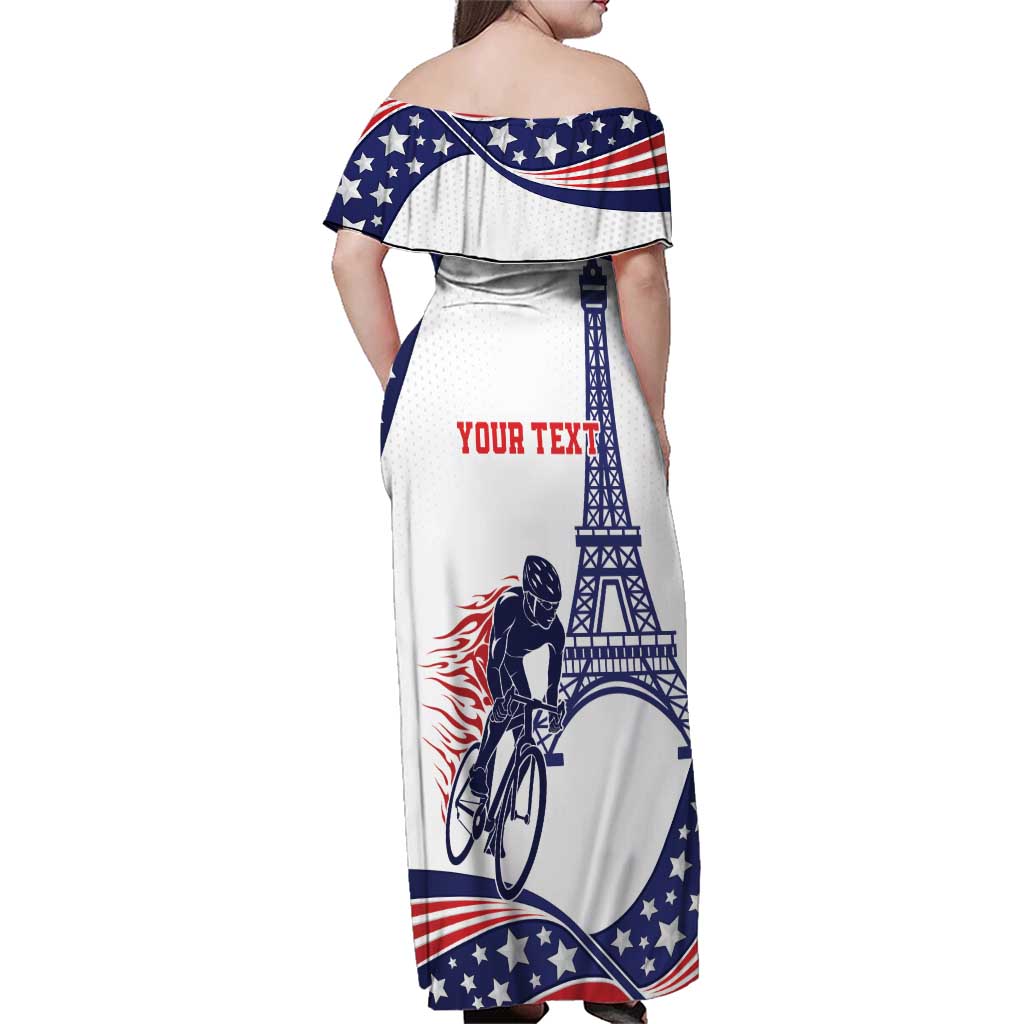 Personalized USA Cycling Family Matching Off Shoulder Maxi Dress and Hawaiian Shirt One For All Summer Sport LT9 - Wonder Print Shop
