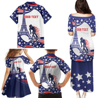 Personalized USA Cycling Family Matching Puletasi and Hawaiian Shirt One For All Summer Sport - Wonder Print Shop