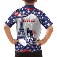 Personalized USA Cycling Family Matching Short Sleeve Bodycon Dress and Hawaiian Shirt One For All Summer Sport - Wonder Print Shop