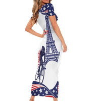 Personalized USA Cycling Family Matching Short Sleeve Bodycon Dress and Hawaiian Shirt One For All Summer Sport - Wonder Print Shop