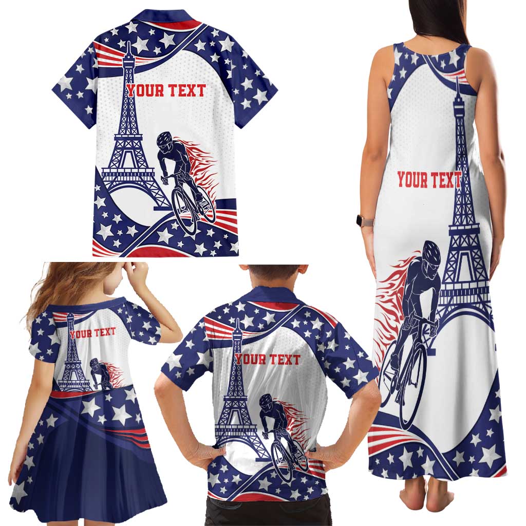 Personalized USA Cycling Family Matching Tank Maxi Dress and Hawaiian Shirt One For All Summer Sport - Wonder Print Shop