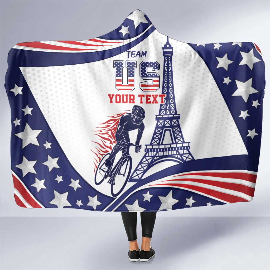Personalized USA Cycling Hooded Blanket One For All Summer Sport