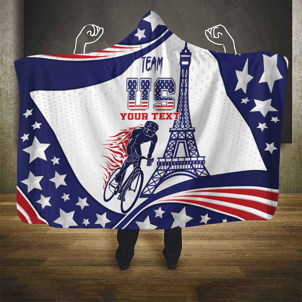 Personalized USA Cycling Hooded Blanket One For All Summer Sport