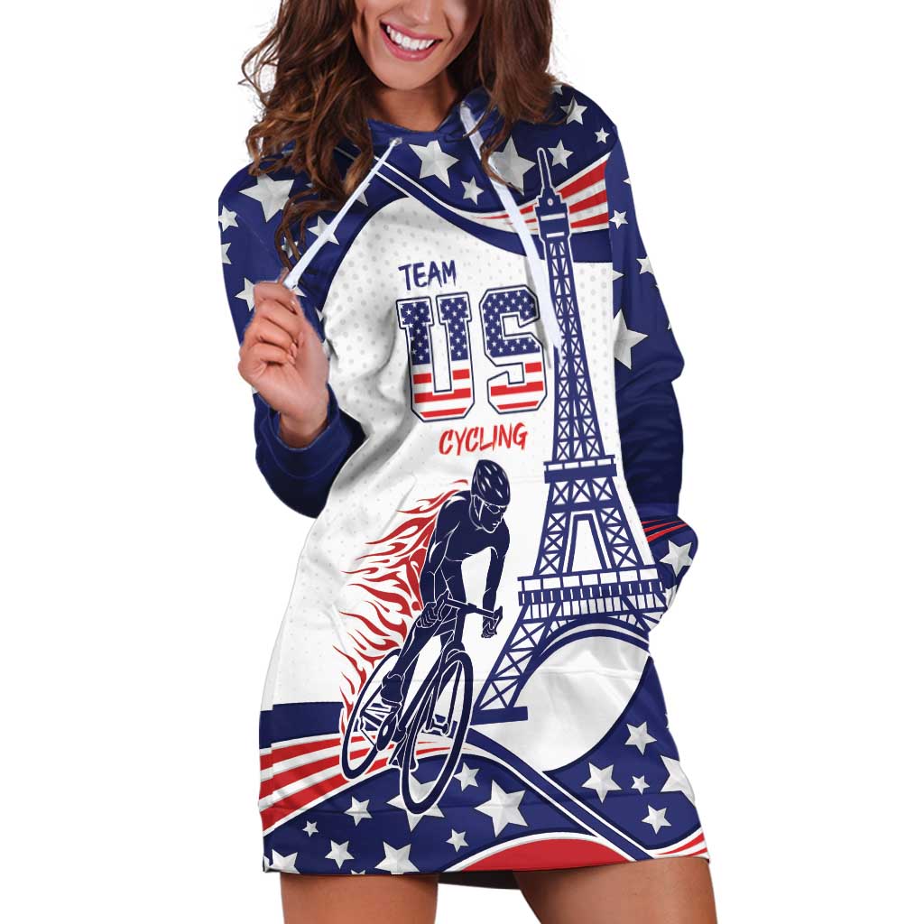 Personalized USA Cycling Hoodie Dress One For All Summer Sport - Wonder Print Shop