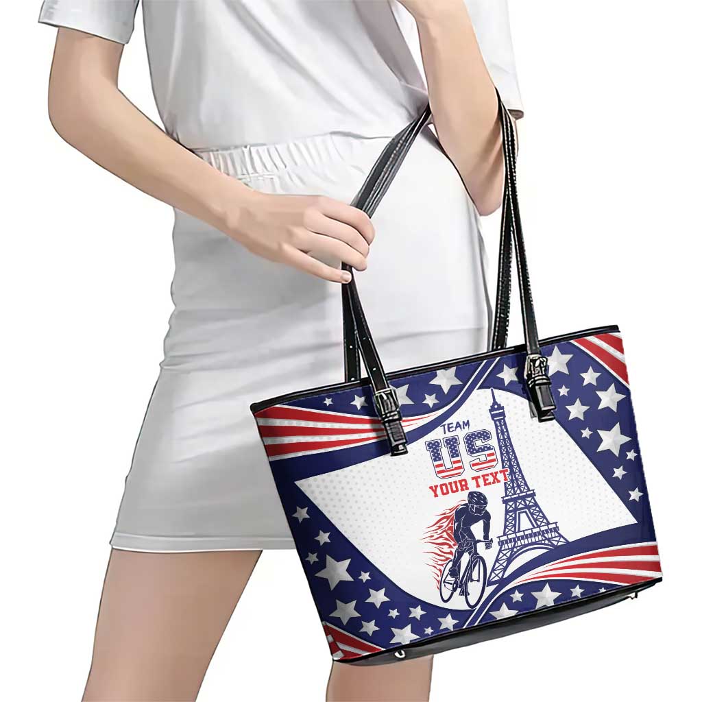 Personalized USA Cycling Leather Tote Bag One For All Summer Sport - Wonder Print Shop