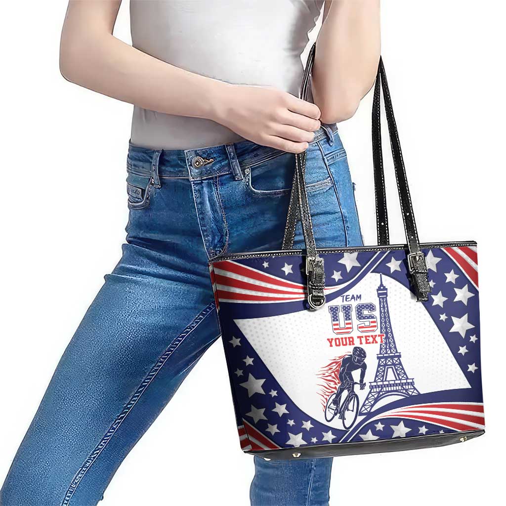 Personalized USA Cycling Leather Tote Bag One For All Summer Sport - Wonder Print Shop