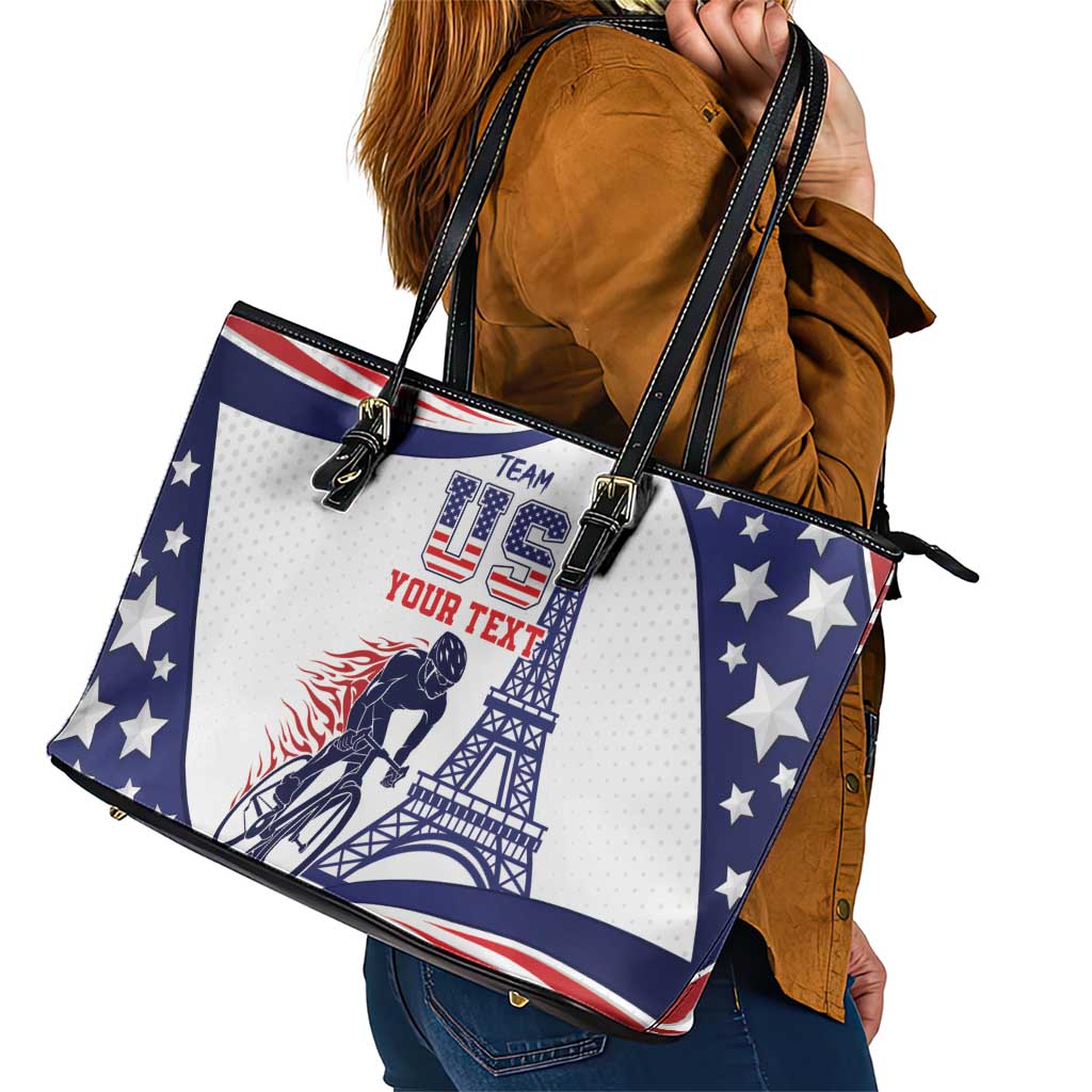 Personalized USA Cycling Leather Tote Bag One For All Summer Sport - Wonder Print Shop