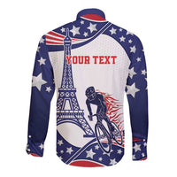 Personalized USA Cycling Long Sleeve Button Shirt One For All Summer Sport - Wonder Print Shop