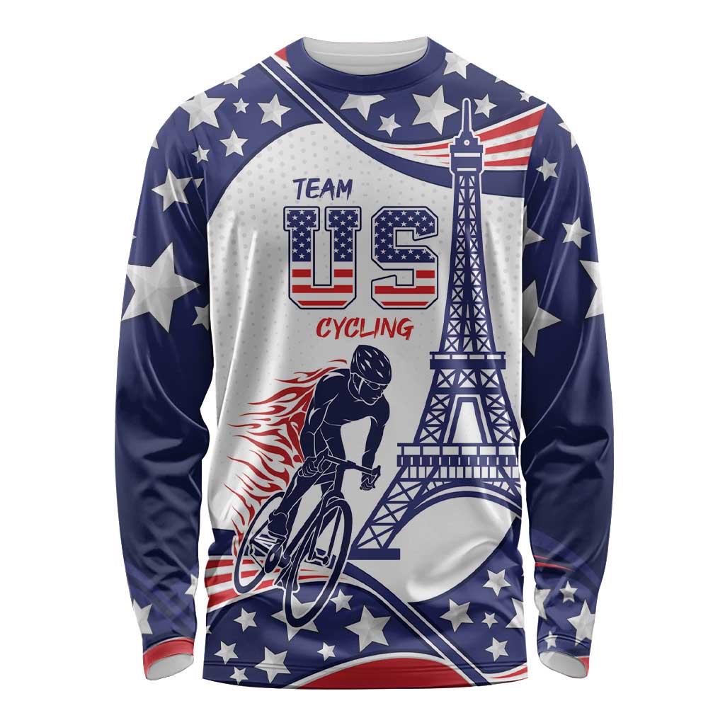 Personalized USA Cycling Long Sleeve Shirt One For All Summer Sport - Wonder Print Shop