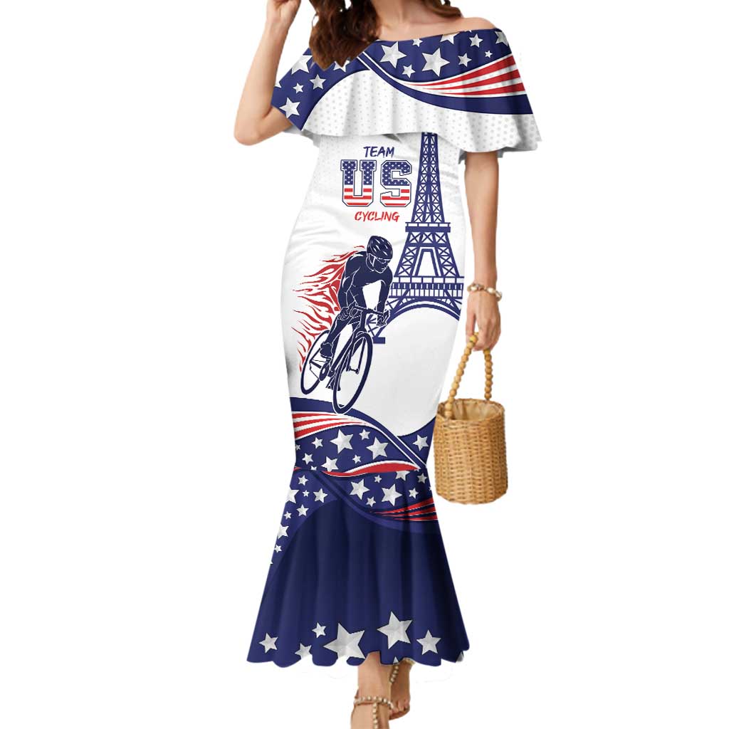 Personalized USA Cycling Mermaid Dress One For All Summer Sport - Wonder Print Shop