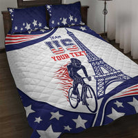 Personalized USA Cycling Quilt Bed Set One For All Summer Sport - Wonder Print Shop