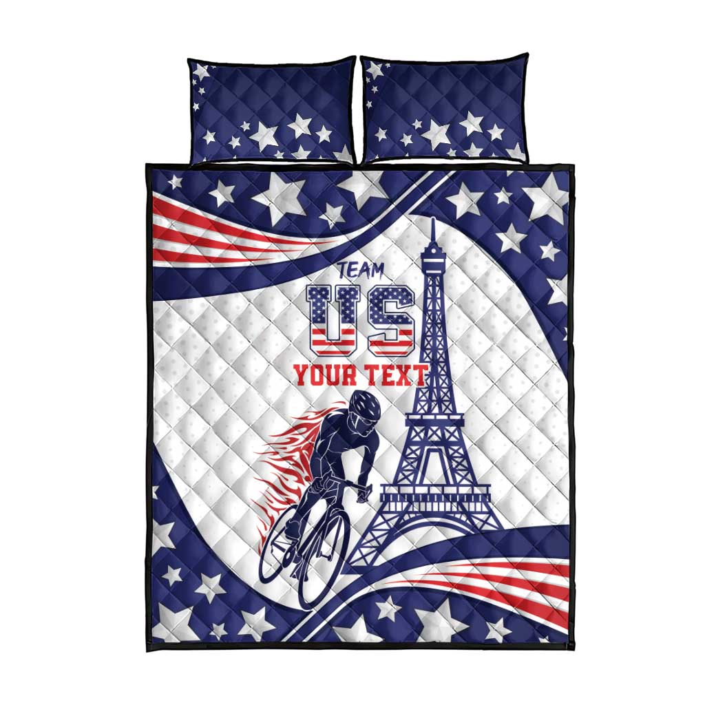 Personalized USA Cycling Quilt Bed Set One For All Summer Sport - Wonder Print Shop