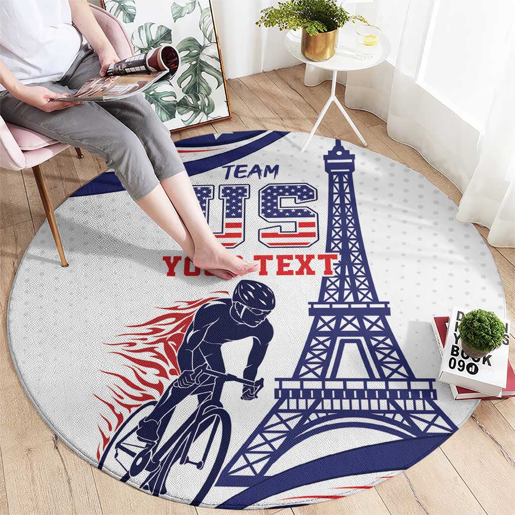 Personalized USA Cycling Round Carpet One For All Summer Sport