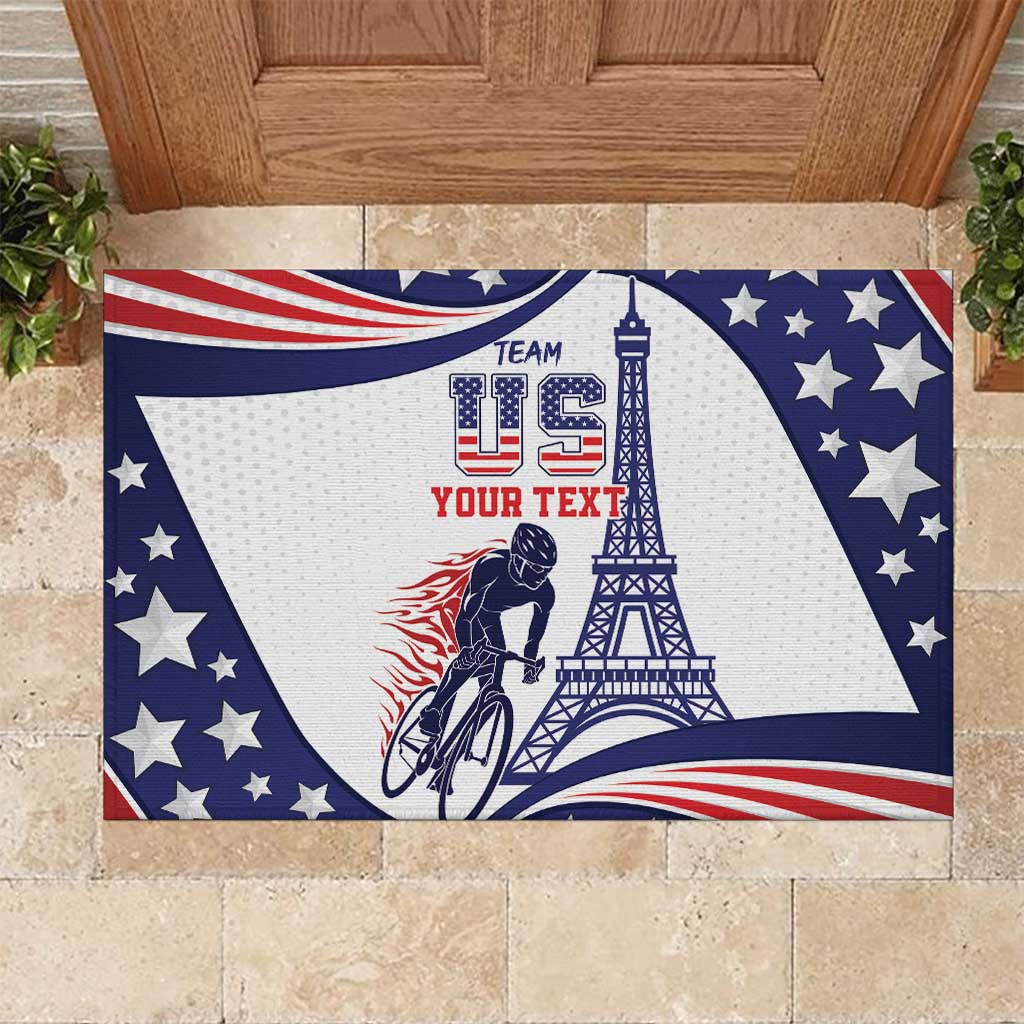 Personalized USA Cycling Rubber Doormat One For All Summer Sport - Wonder Print Shop