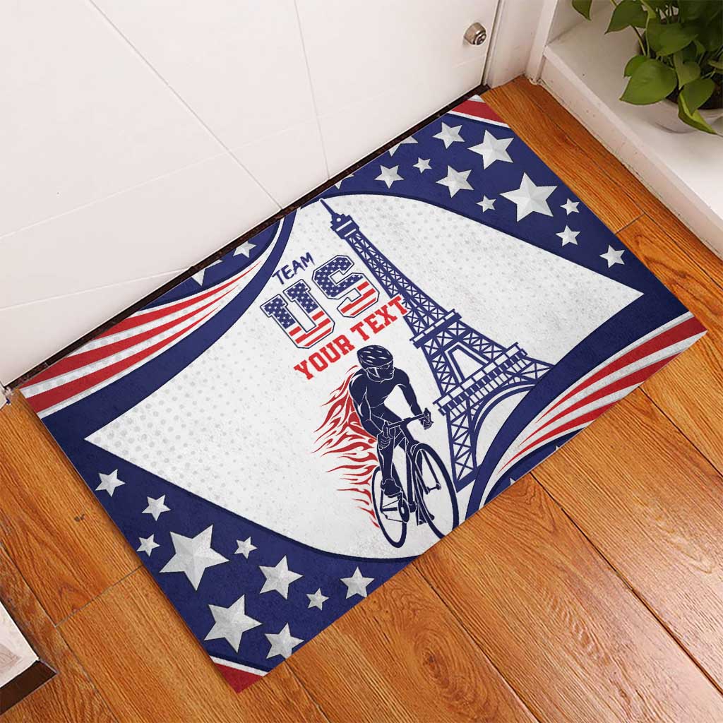 Personalized USA Cycling Rubber Doormat One For All Summer Sport - Wonder Print Shop