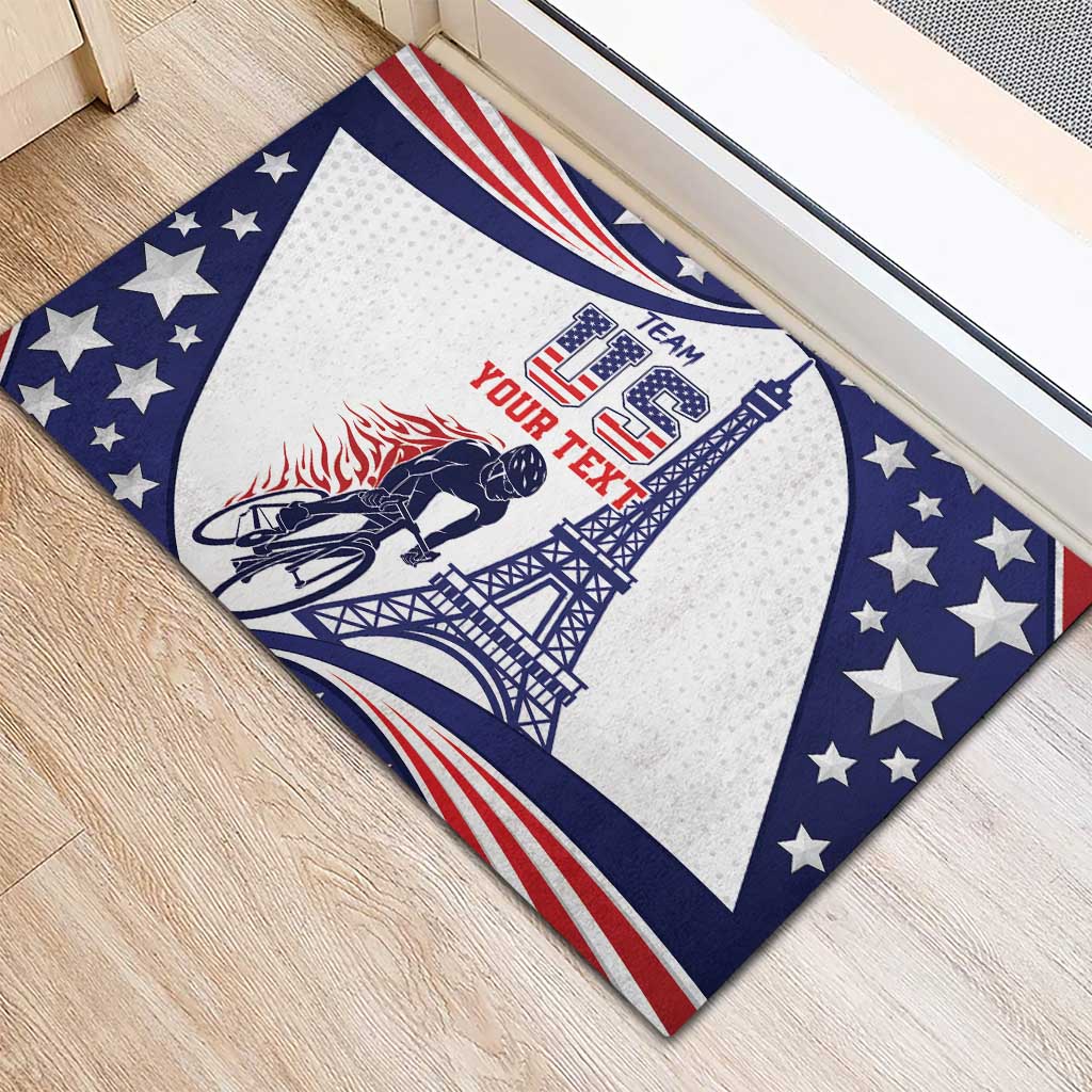 Personalized USA Cycling Rubber Doormat One For All Summer Sport - Wonder Print Shop