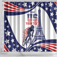 Personalized USA Cycling Shower Curtain One For All Summer Sport