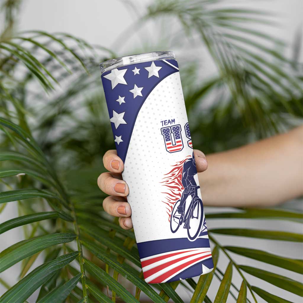 Personalized USA Cycling Skinny Tumbler One For All Summer Sport - Wonder Print Shop